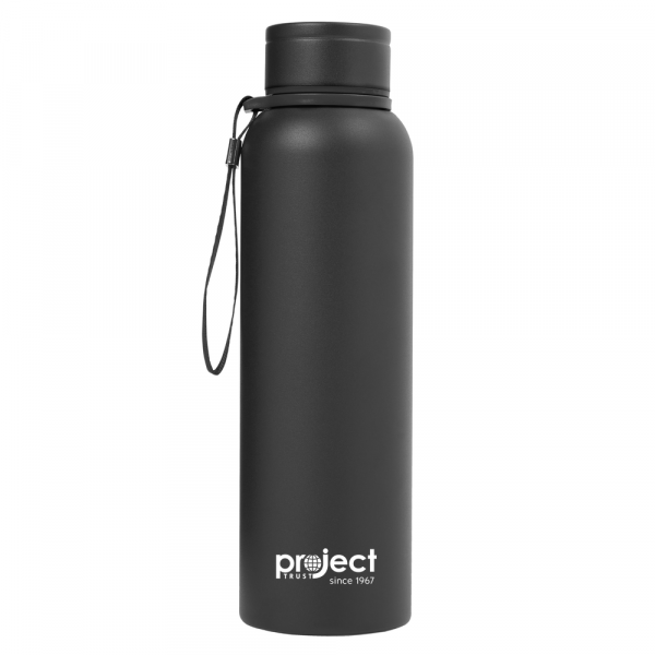 Large Metal Flask Bottle with Lanyard